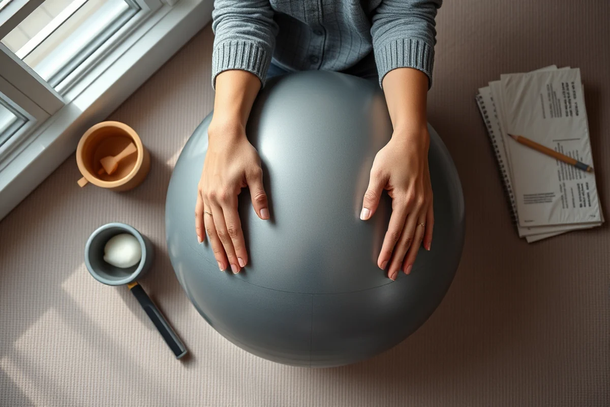 pelvic floor exercise on ball — Pelvic Floor Exercise On Ball (the finished result)